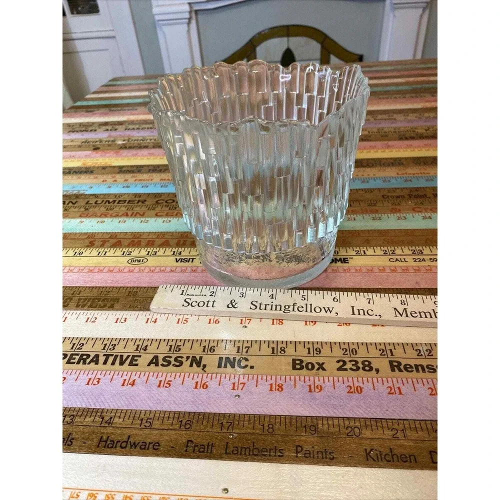 Vintage Champagne Bucket ICE Bucket Glass Fenton Kelonia Vase Bamboo Wedding MCM